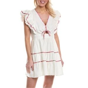 CROSBY Ruffled Tie Front Minidress